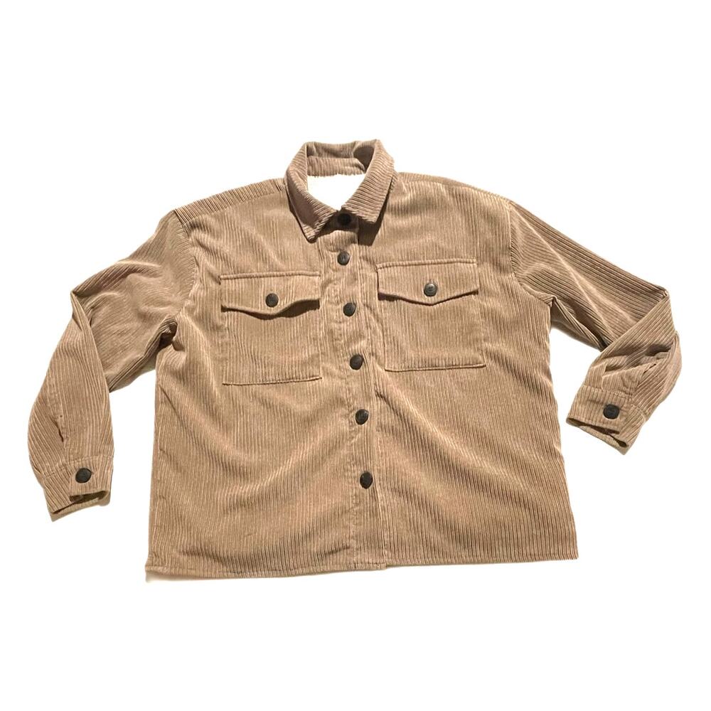 Ci Sono Women's S Corduroy Jacket Coat Tan Faux Sherpa Lined Cozy Comfort - EUC